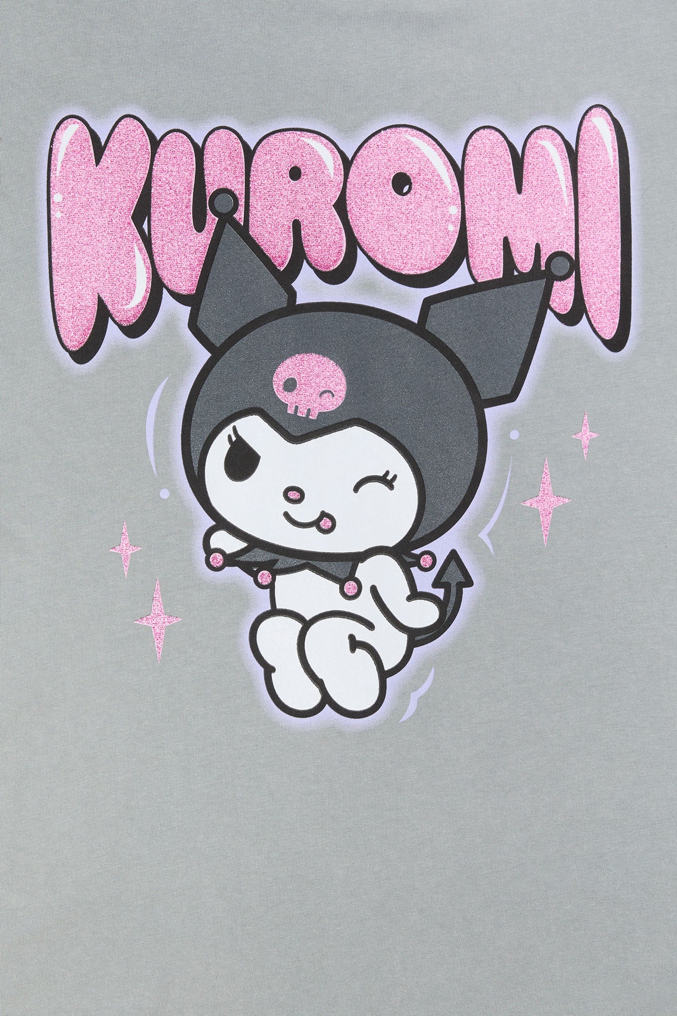 T-shirt de coupe garçonne à imprimé Kuromi Sparkles