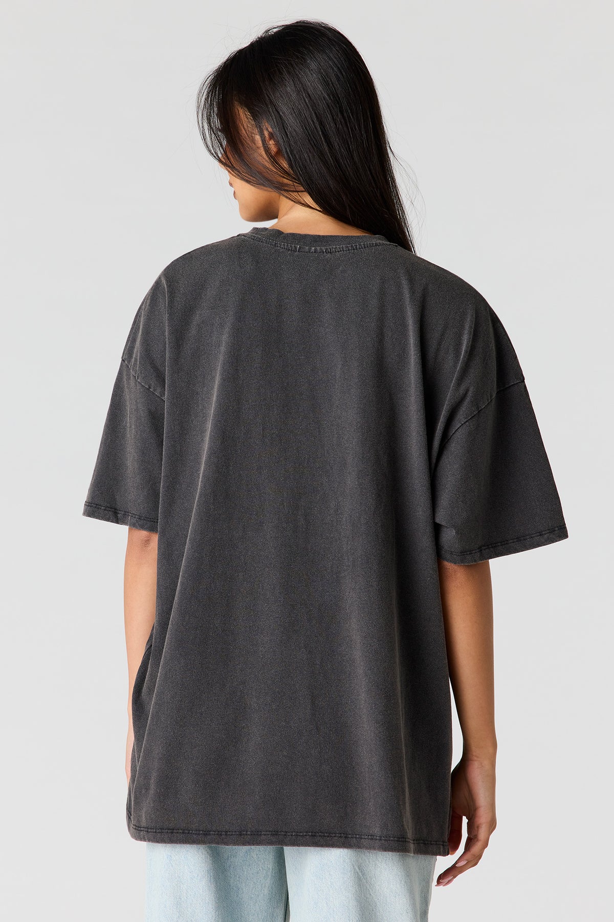 Alt View 2. AC/DC Graphic Washed Boyfriend T-Shirt - Black