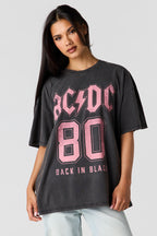 AC/DC Graphic Washed Boyfriend T-Shirt