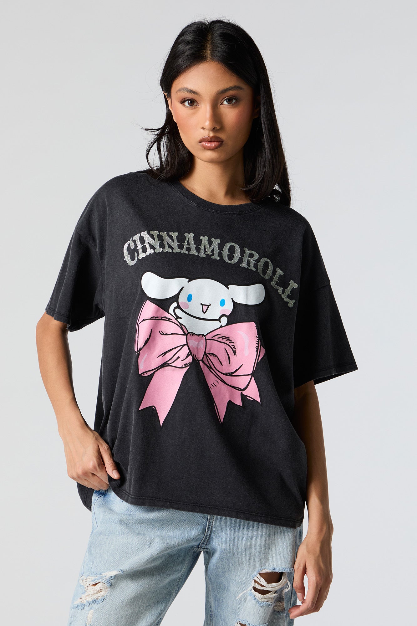 Cinnamoroll Bow Graphic Boyfriend T-Shirt