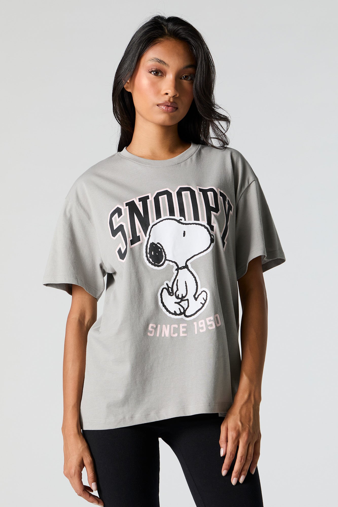 T-shirt de coupe garçonne à imprimé Snoopy Since 1950