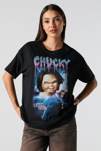 T-shirt de coupe garçonne à imprimé Chucky