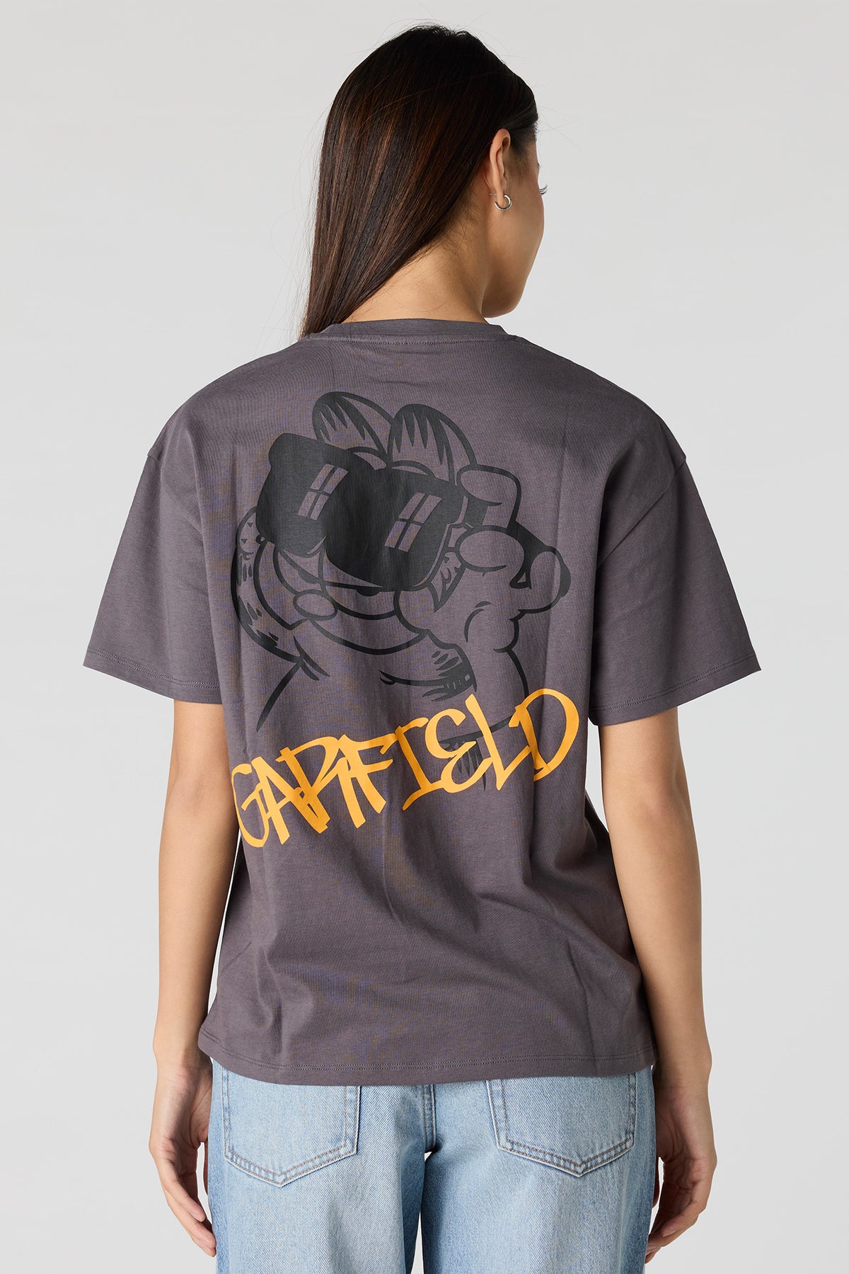 Alt View 2. Garfield Graphic Boyfriend T-Shirt - Charcoal