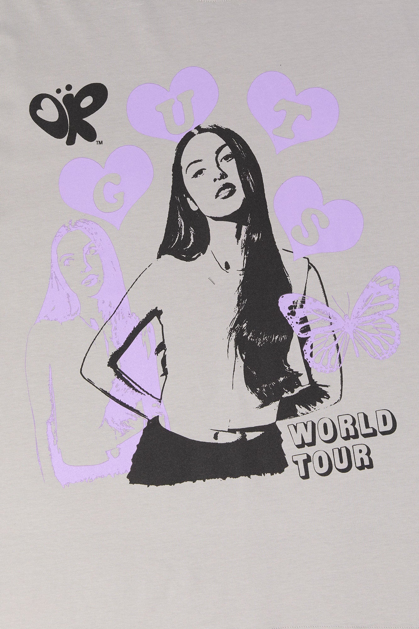 T-shirt de coupe garçonne à imprimé Olivia Rodrigo World Tour