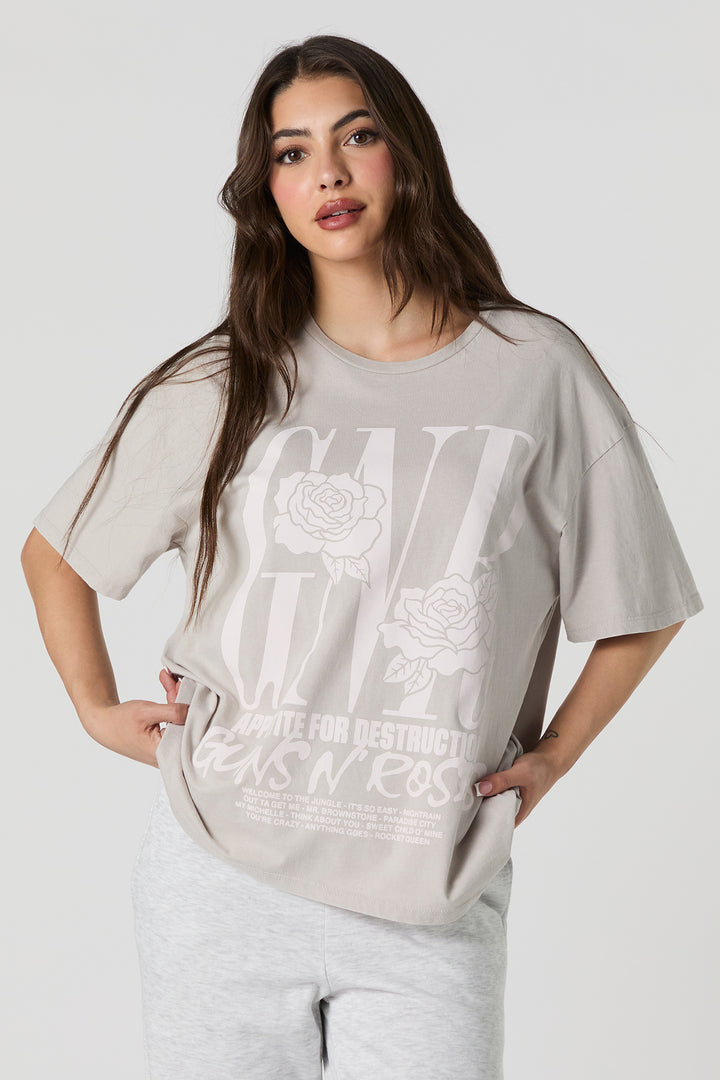 T-shirt coupe garçonne à imprimé Guns N' Roses