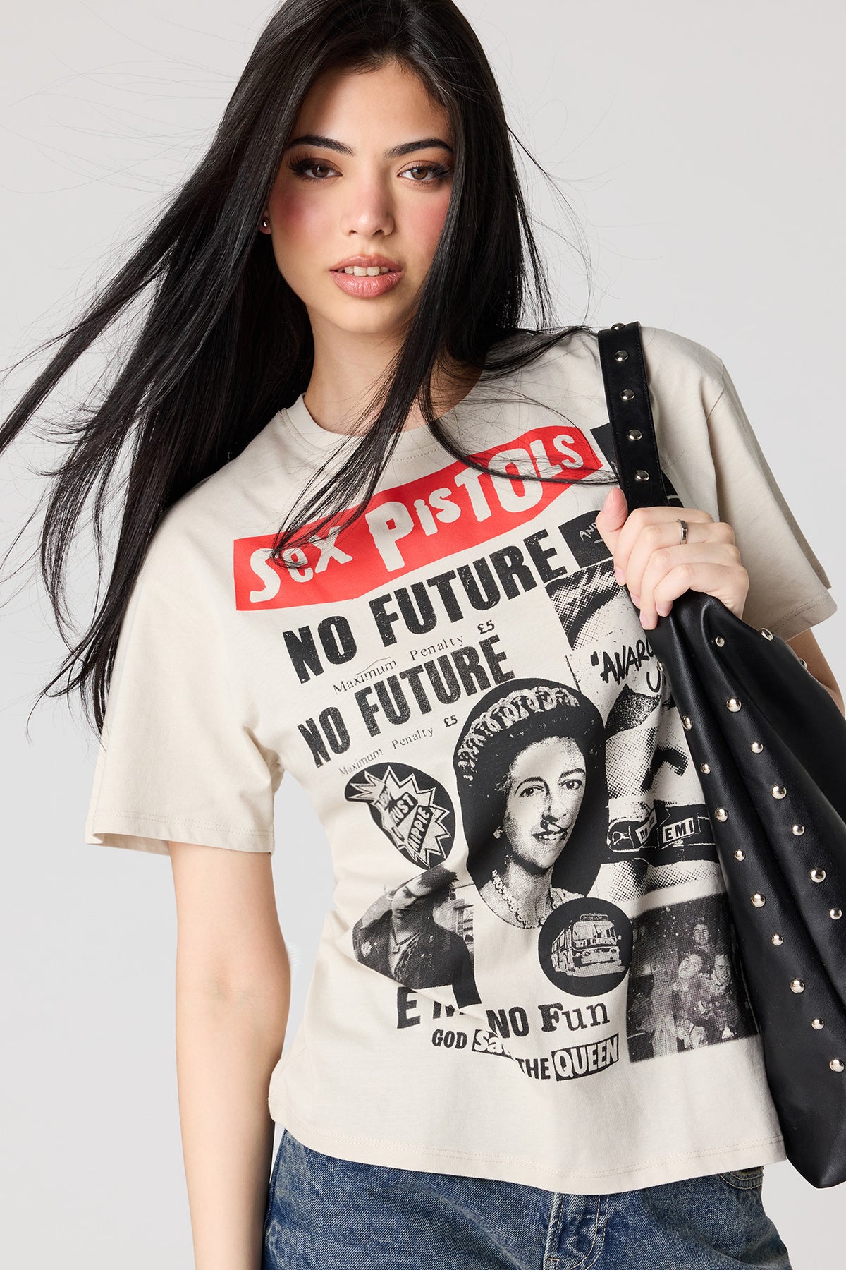 T-shirt de coupe garçonne à imprimé Sex Pistols 