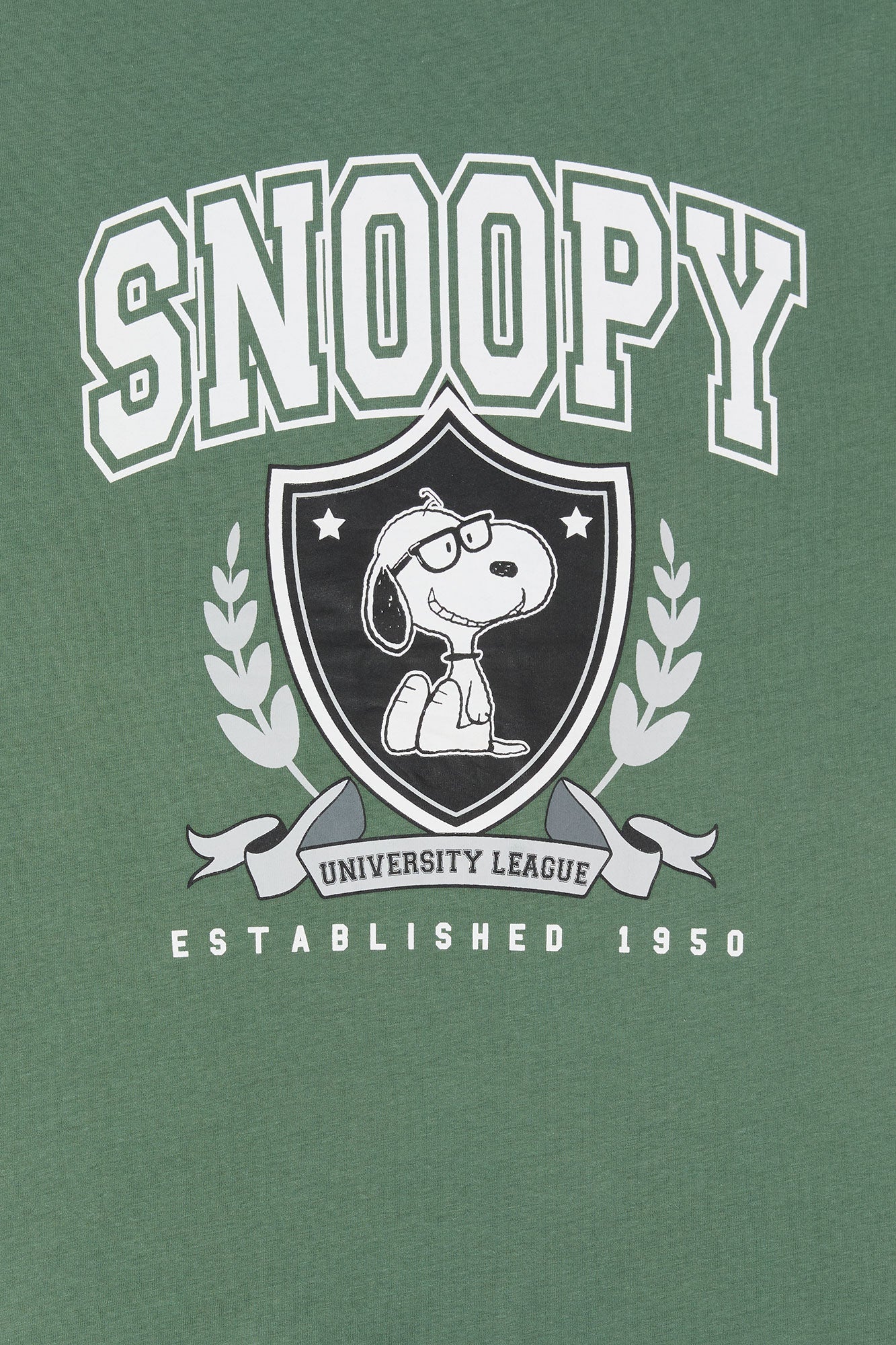 T-shirt de coupe garçonne à imprimé Snoopy University