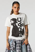 T-shirt de coupe garçonne à imprimé Tupac