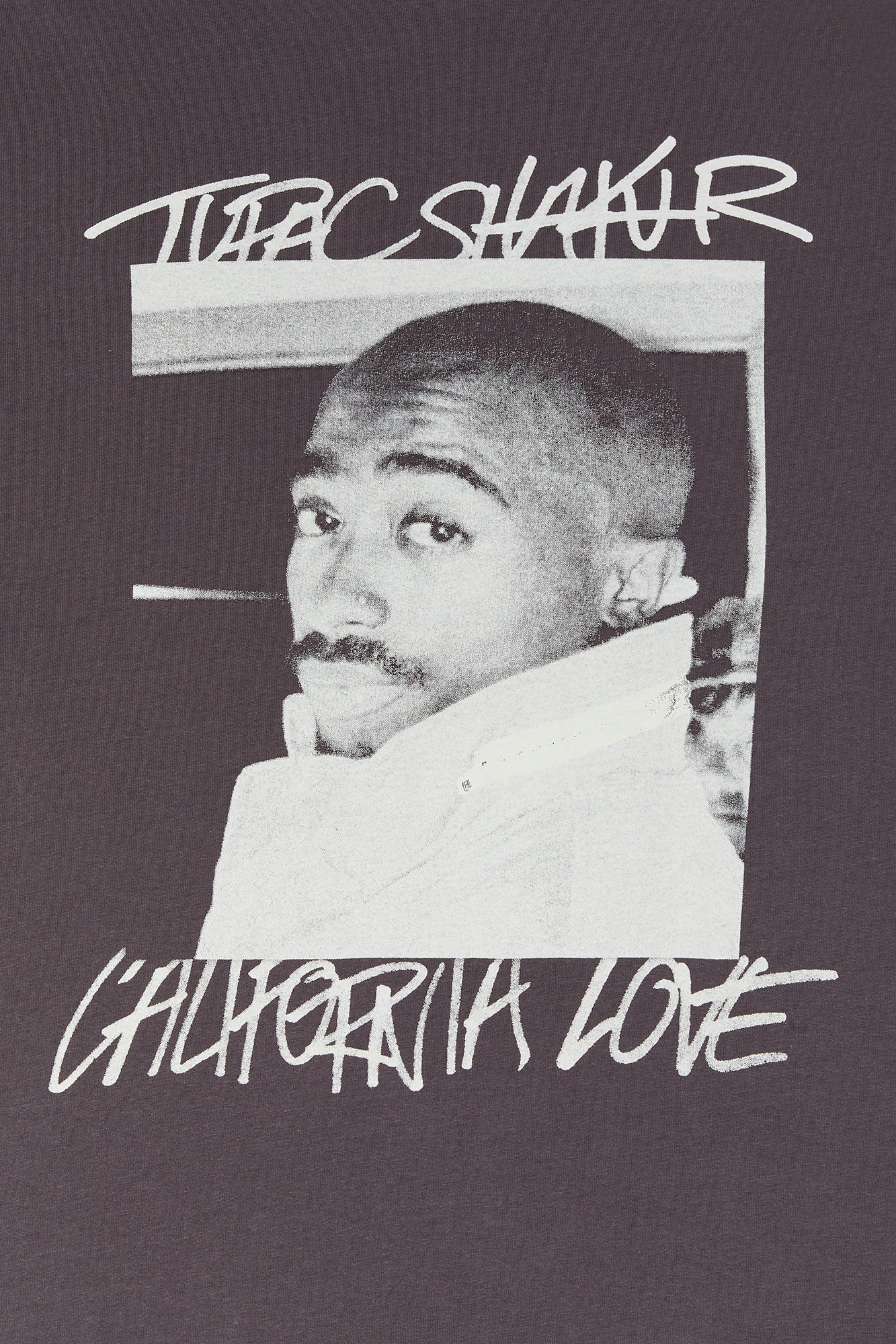 T-shirt de coupe garçonne à imprimé Tupac Shakur