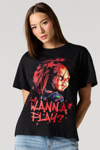 T-shirt de coupe garçonne à imprimé Chucky