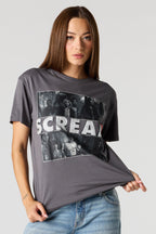 T-shirt de coupe garçonne à imprimé Scream