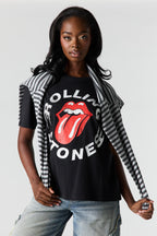 T-shirt de coupe garçonne à imprimé Rolling Stones 