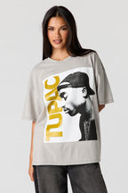 Tupac Graphic Washed Boyfriend T-Shirt