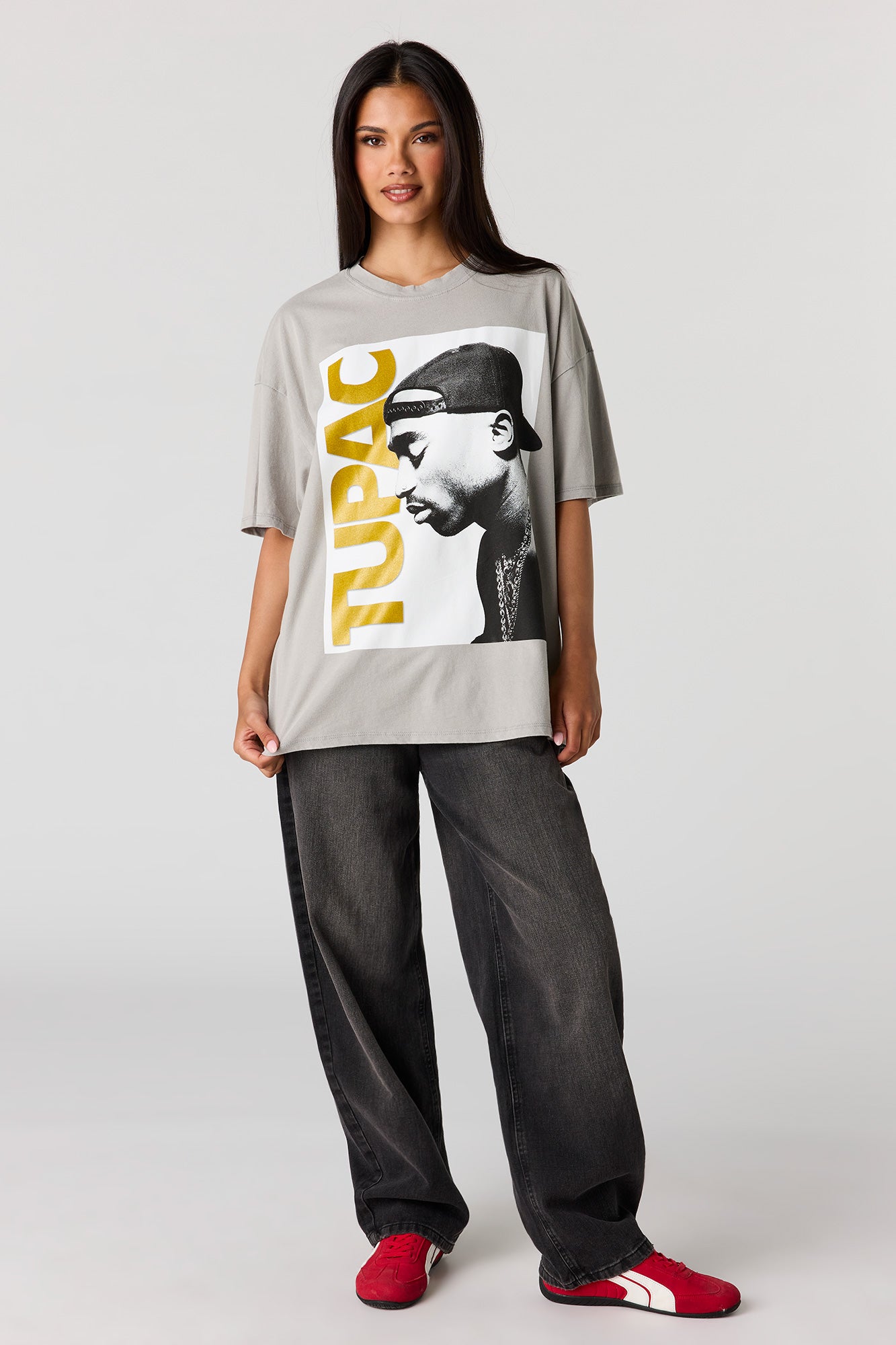Tupac Graphic Washed Boyfriend T-Shirt – Urban Planet