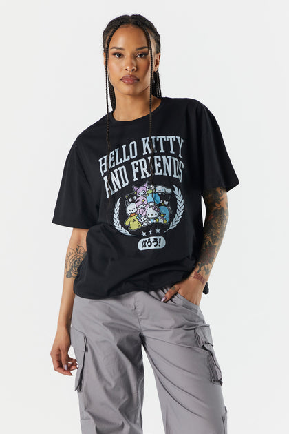 T-shirt de coupe garçonne à imprimé Hello Kitty Friends