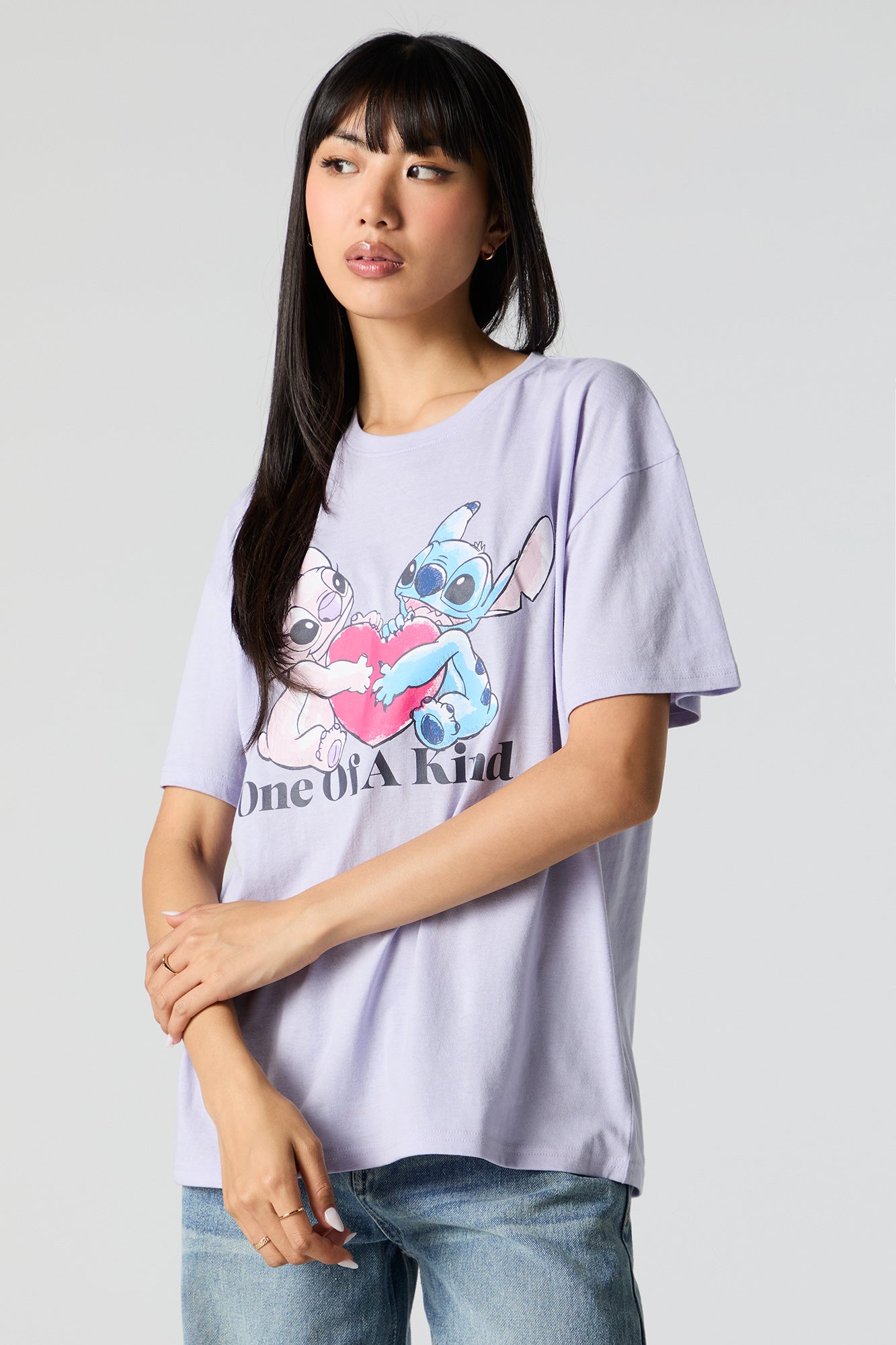 Stitch and Angel One of a Kind Graphic Boyfriend T-Shirt