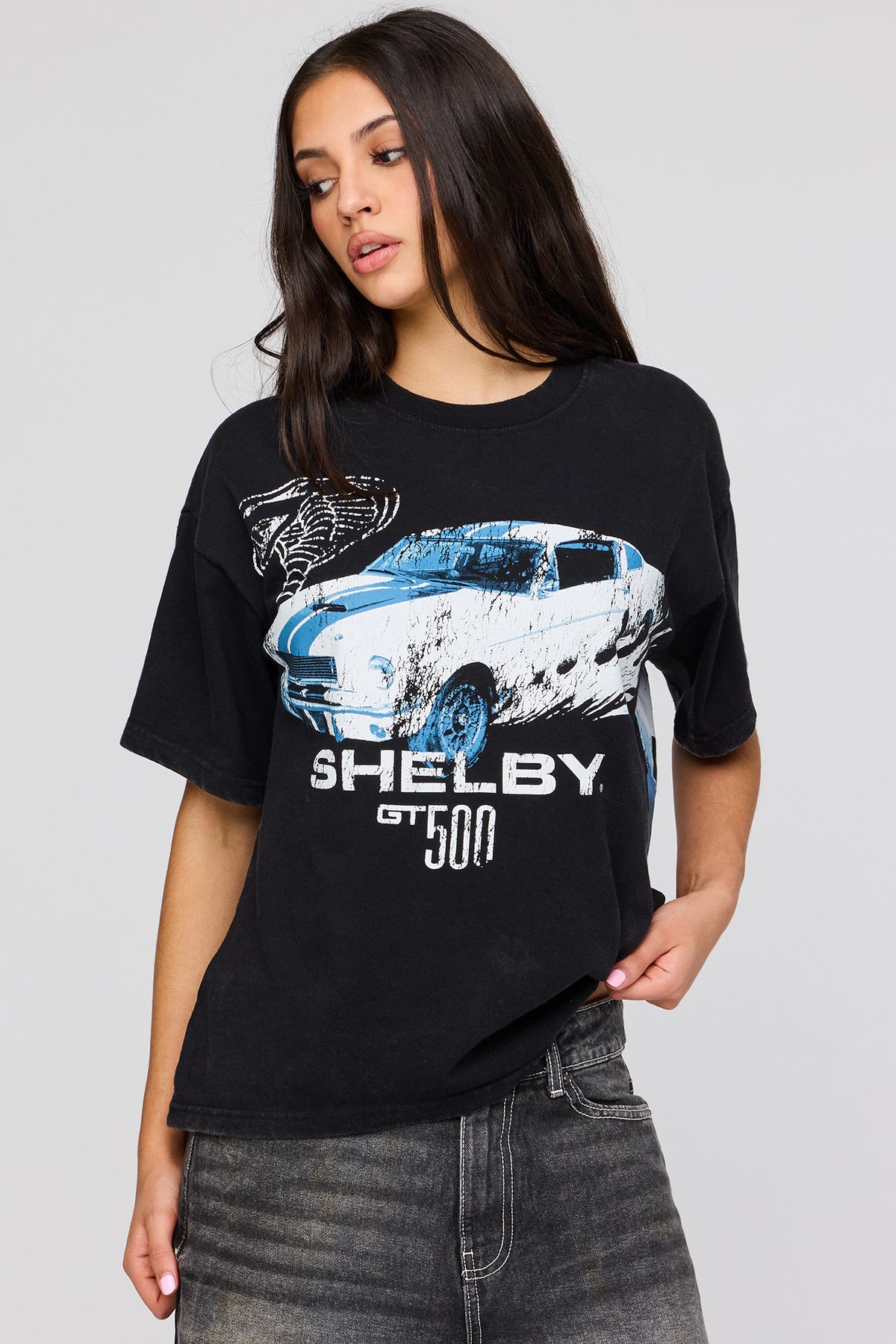 Shelby Cobra Graphic Oversized T-Shirt - Black