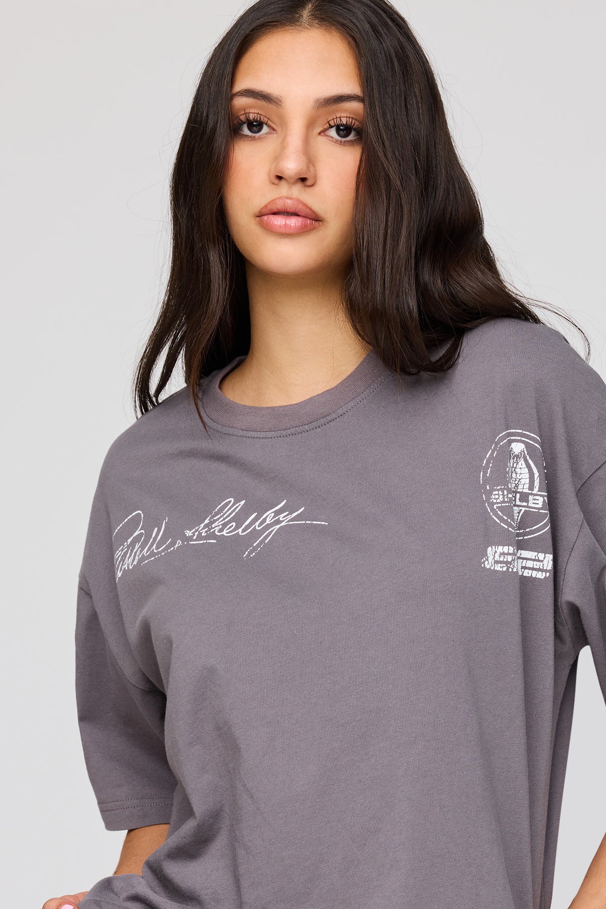 Alt View 4. Shelby Cobra Graphic Oversized T-Shirt - Dark Grey