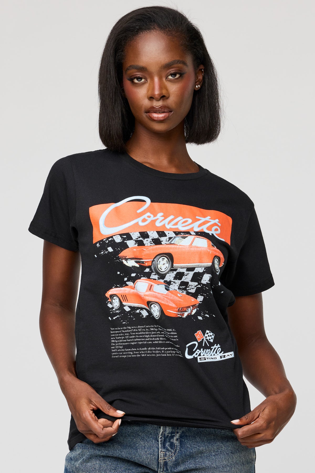 T-shirt de coupe garçonne à imprimé Corvette