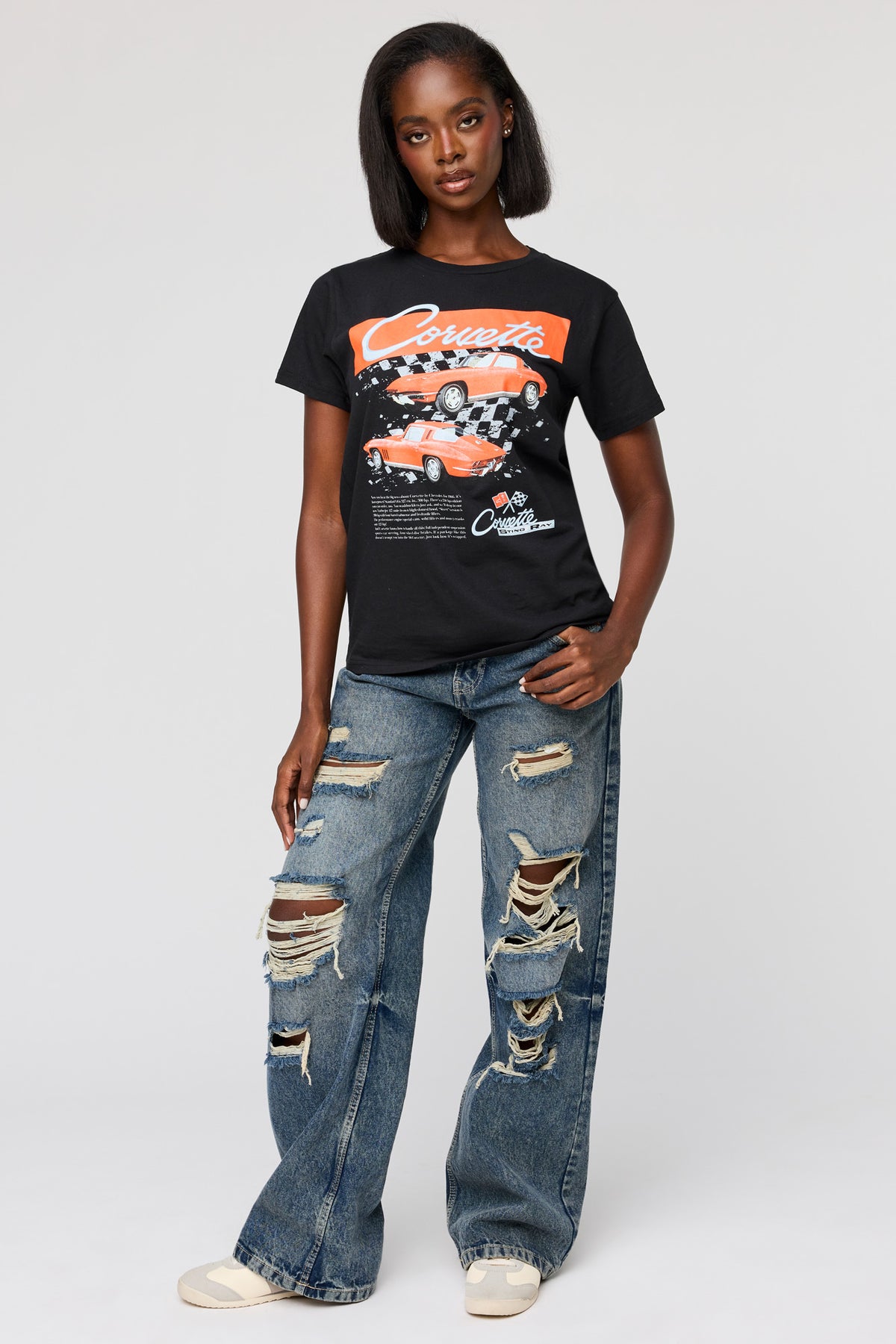 Vue alternative 3. T-shirt de coupe garçonne à imprimé Corvette