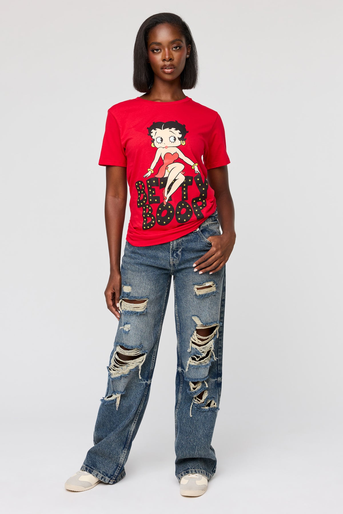Vue alternative 3. T-shirt de coupe garçonne à imprimé Betty Boop