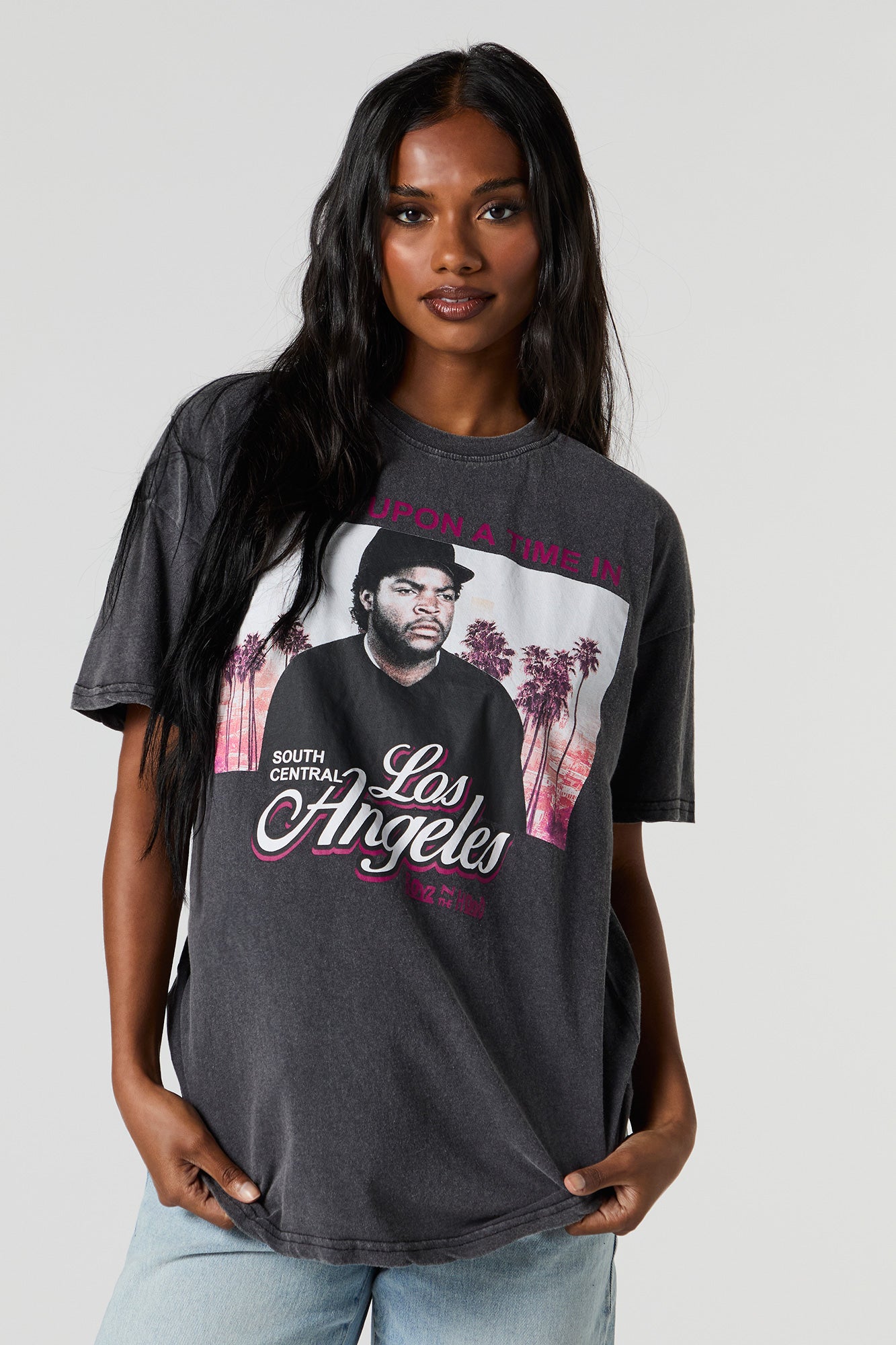 Los Angeles Ice Cube Graphic Boyfriend T-Shirt