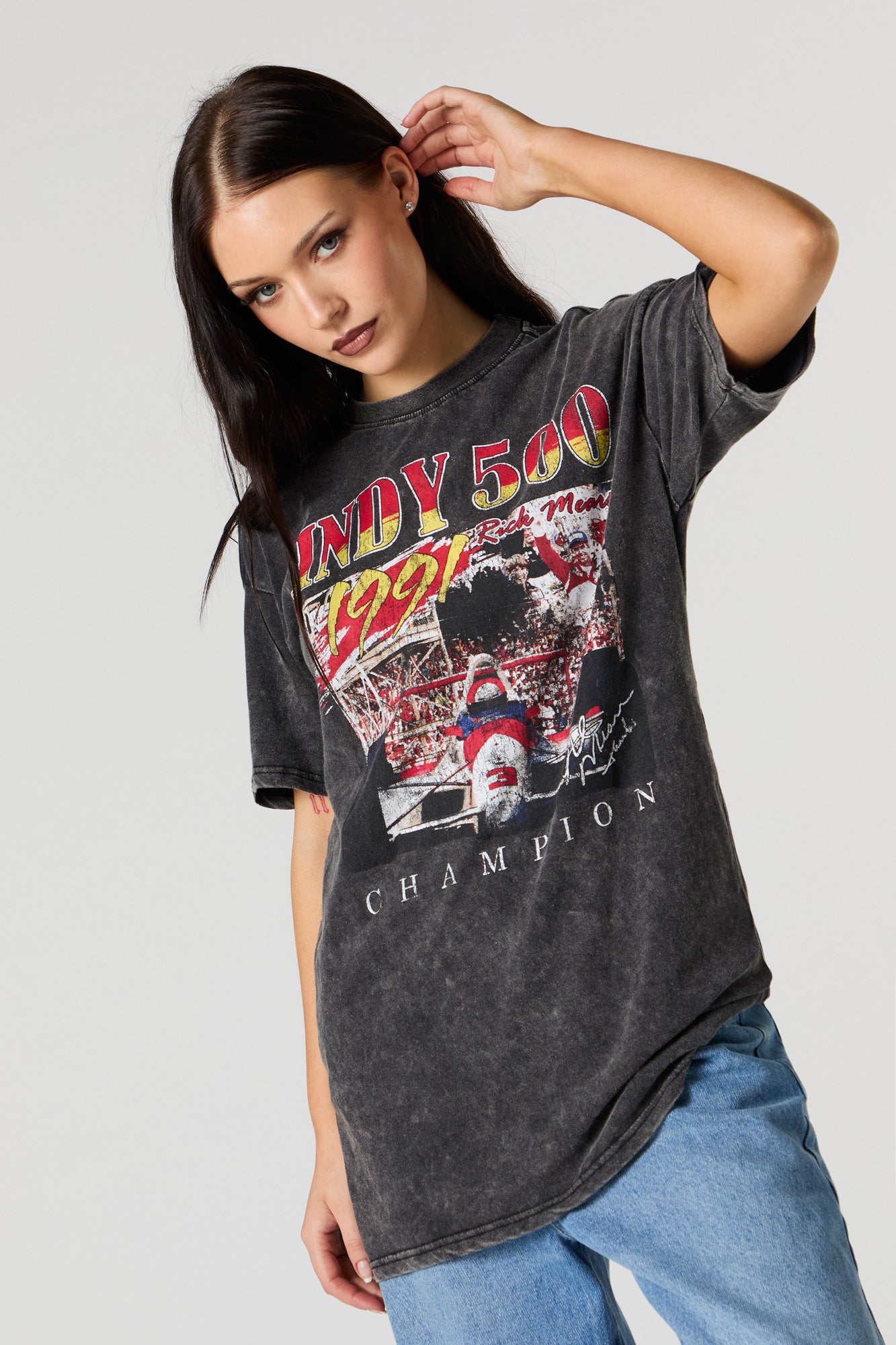 Indy 500 Graphic Washed Boyfriend T-Shirt