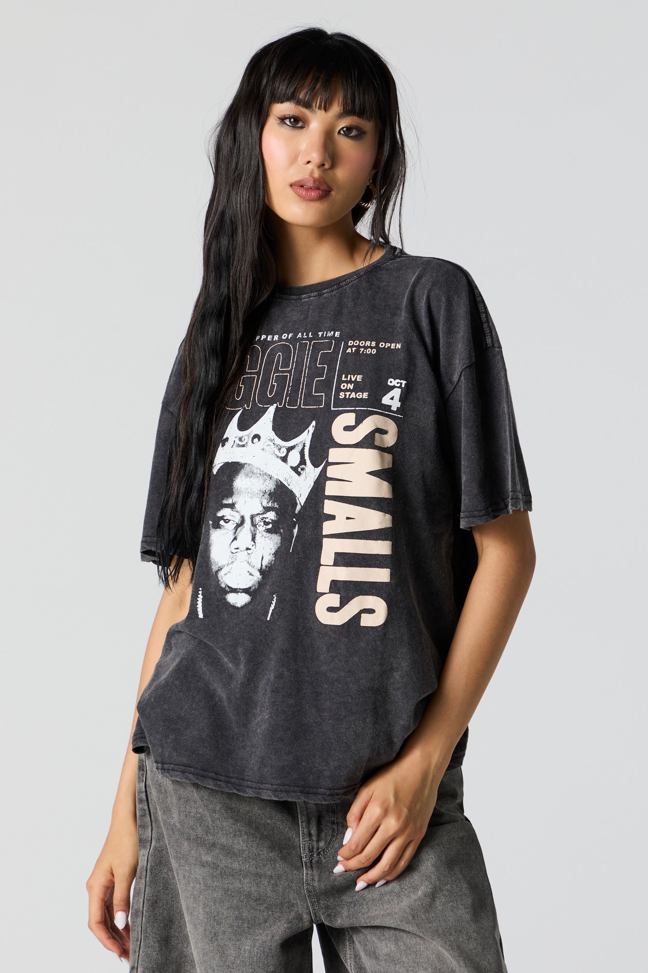 Biggie Graphic Washed Boyfriend T-Shirt