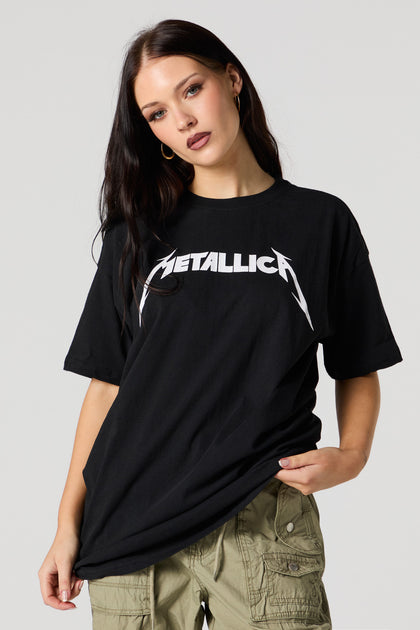 T-shirt de coupe garçonne à imprimé Metallica