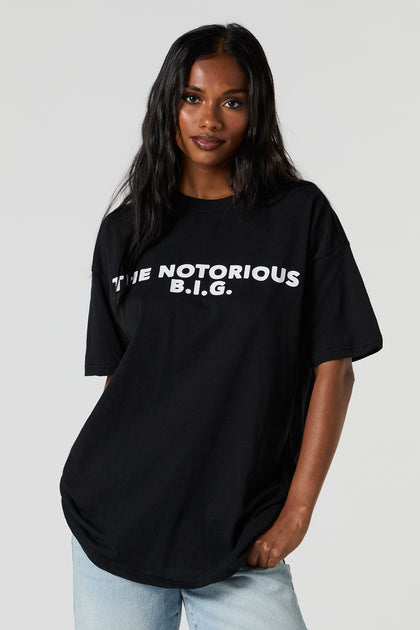 T-shirt de coupe garçonne à imprimé The Notorious B.I.G.