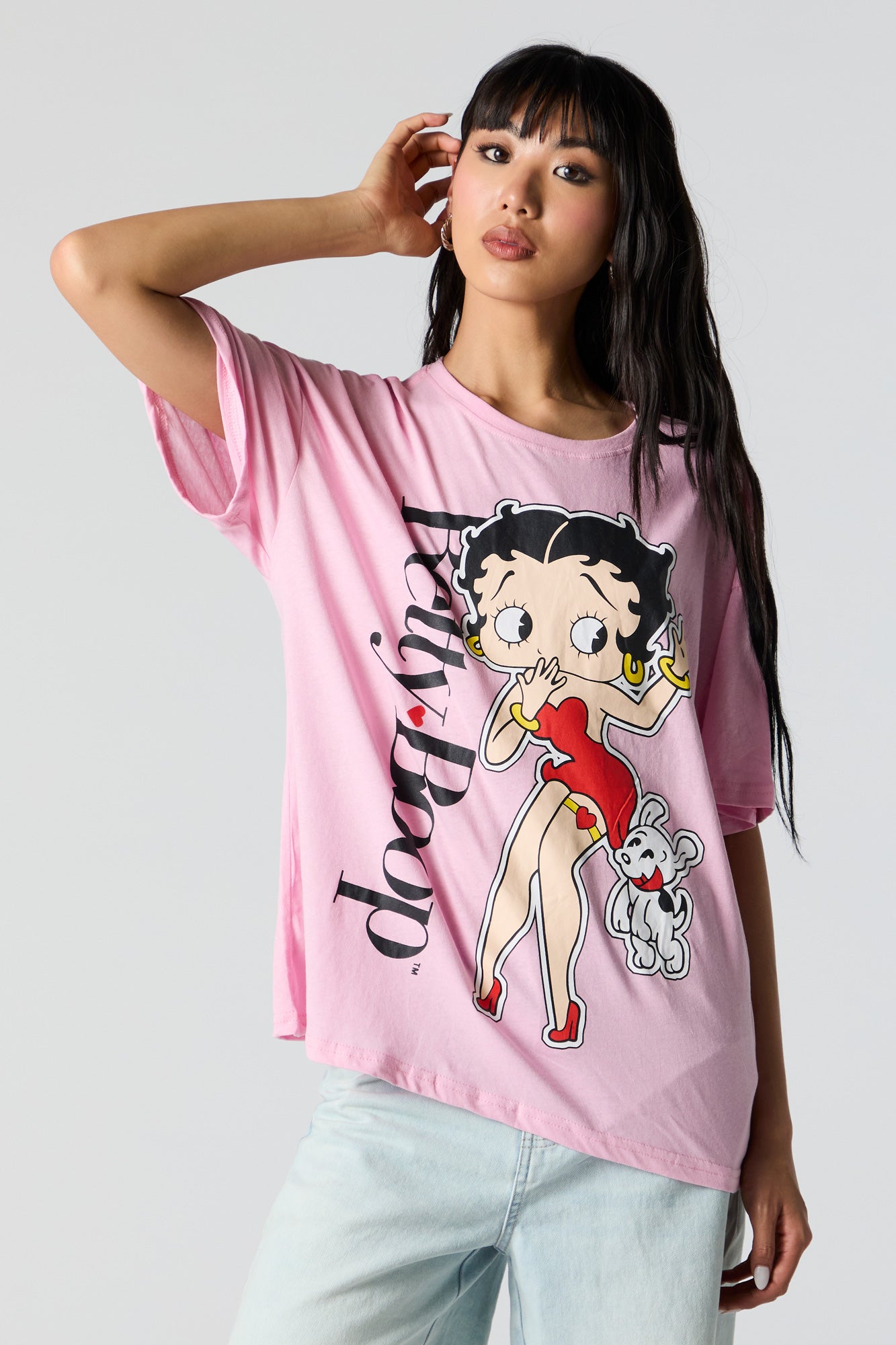 T-shirt de coupe garçonne à imprimé Betty Boop