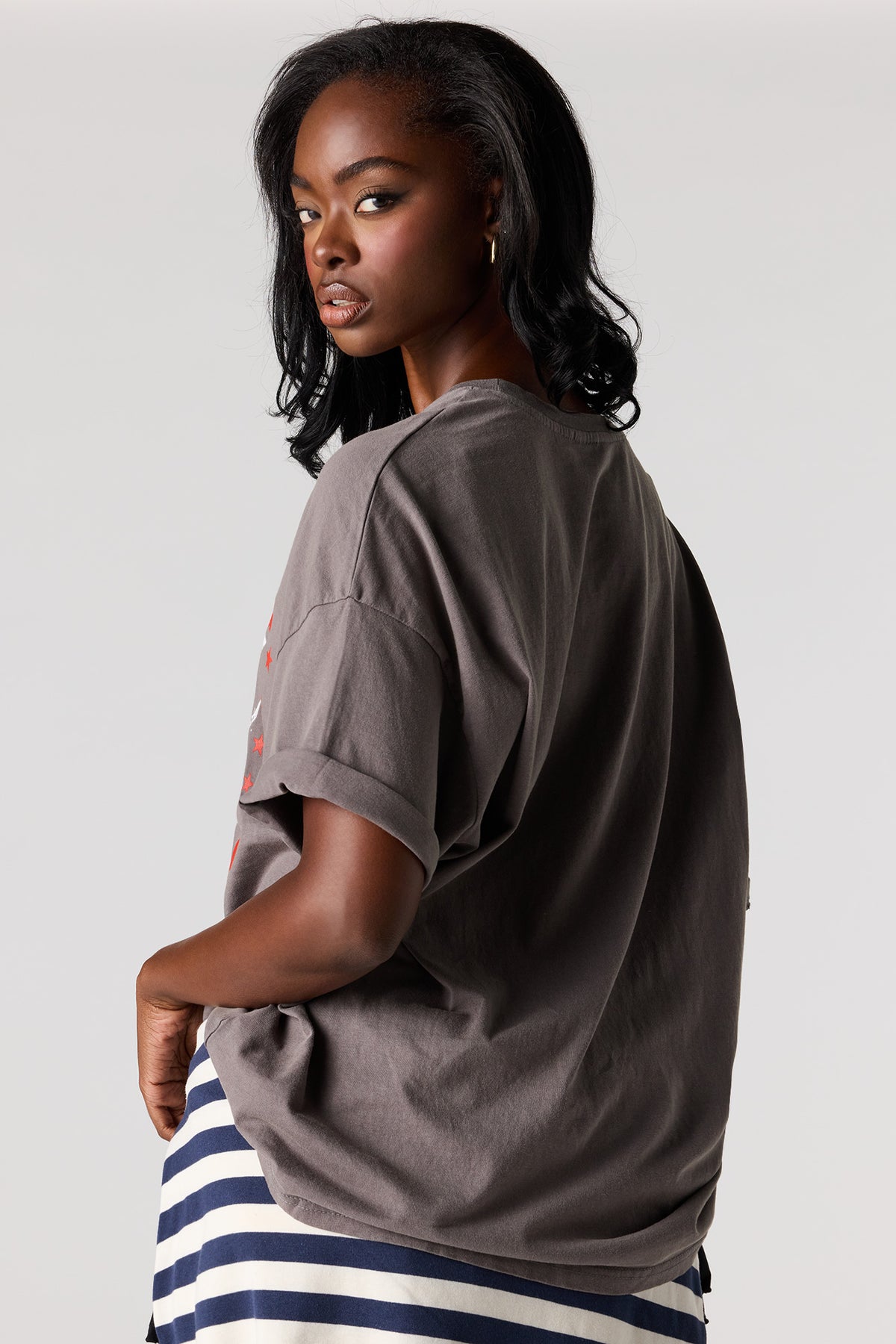 Alt View 2. The Rolling Stones Graphic Washed Oversized T-Shirt - Charcoal