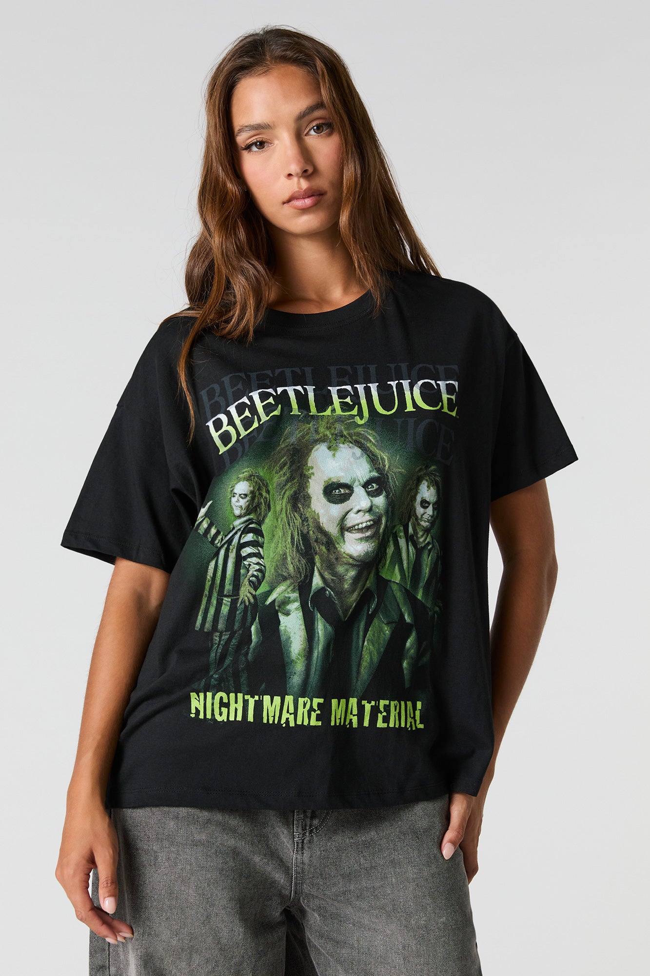 T-shirt de coupe garçonne à imprimé Beetlejuice