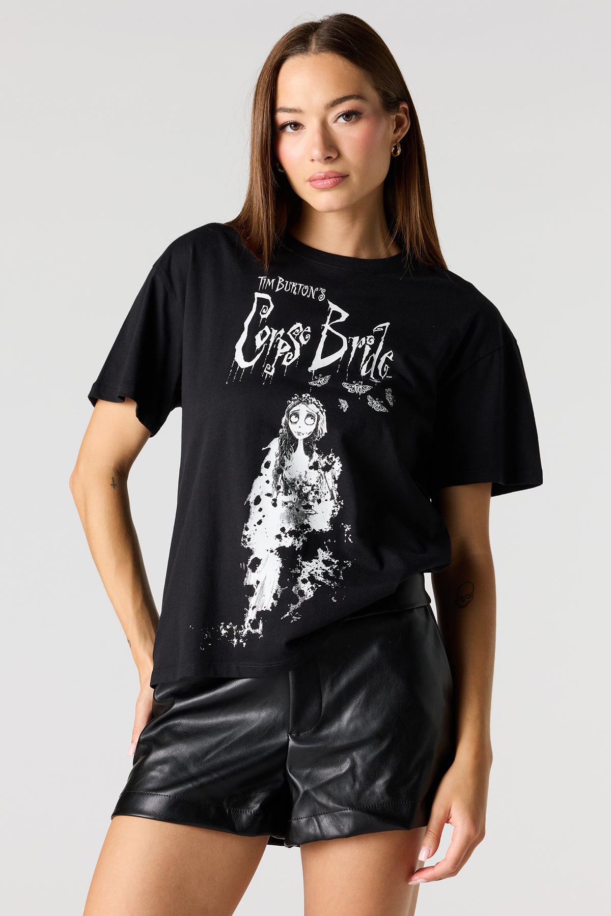 T-shirt de coupe garçonne à imprimé Corpse Bride 
