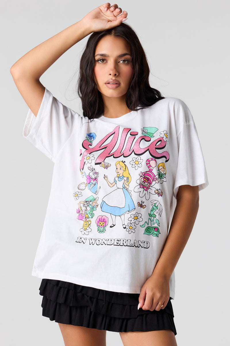 Alice in Wonderland Graphic Boyfriend T-Shirt