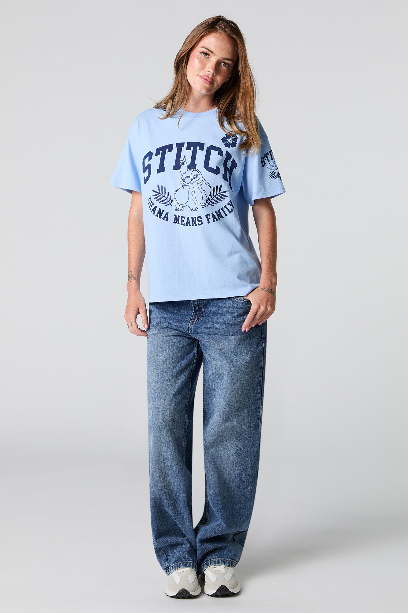 Stitch Ohana Means Family Graphic Boyfriend T-Shirt – Urban