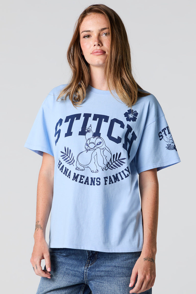 Stitch Ohana Means Family Graphic Boyfriend T-Shirt