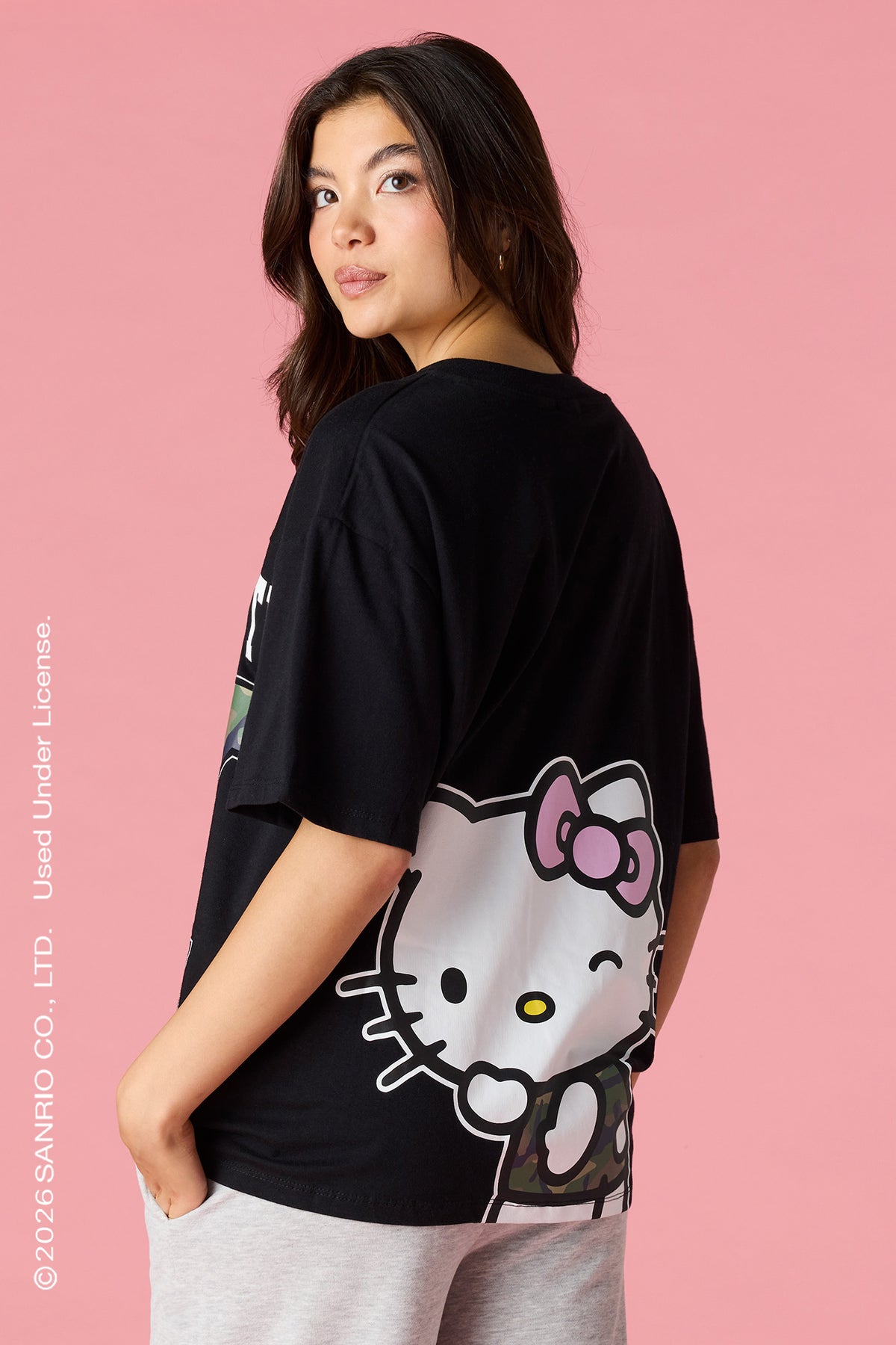 Alt View 2. Hello Kitty® V-Neck Graphic T-Shirt - Black