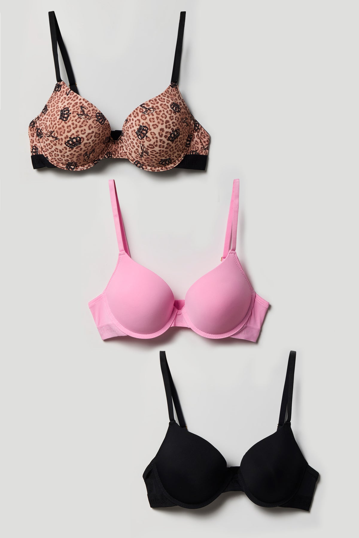 Alt View 4. Juicy Couture Bra (3 Pack) - Leopard