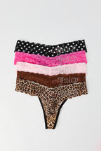 Tanga à imprimé Juicy Couture avec pierres du Rhin (Lot de 5)
