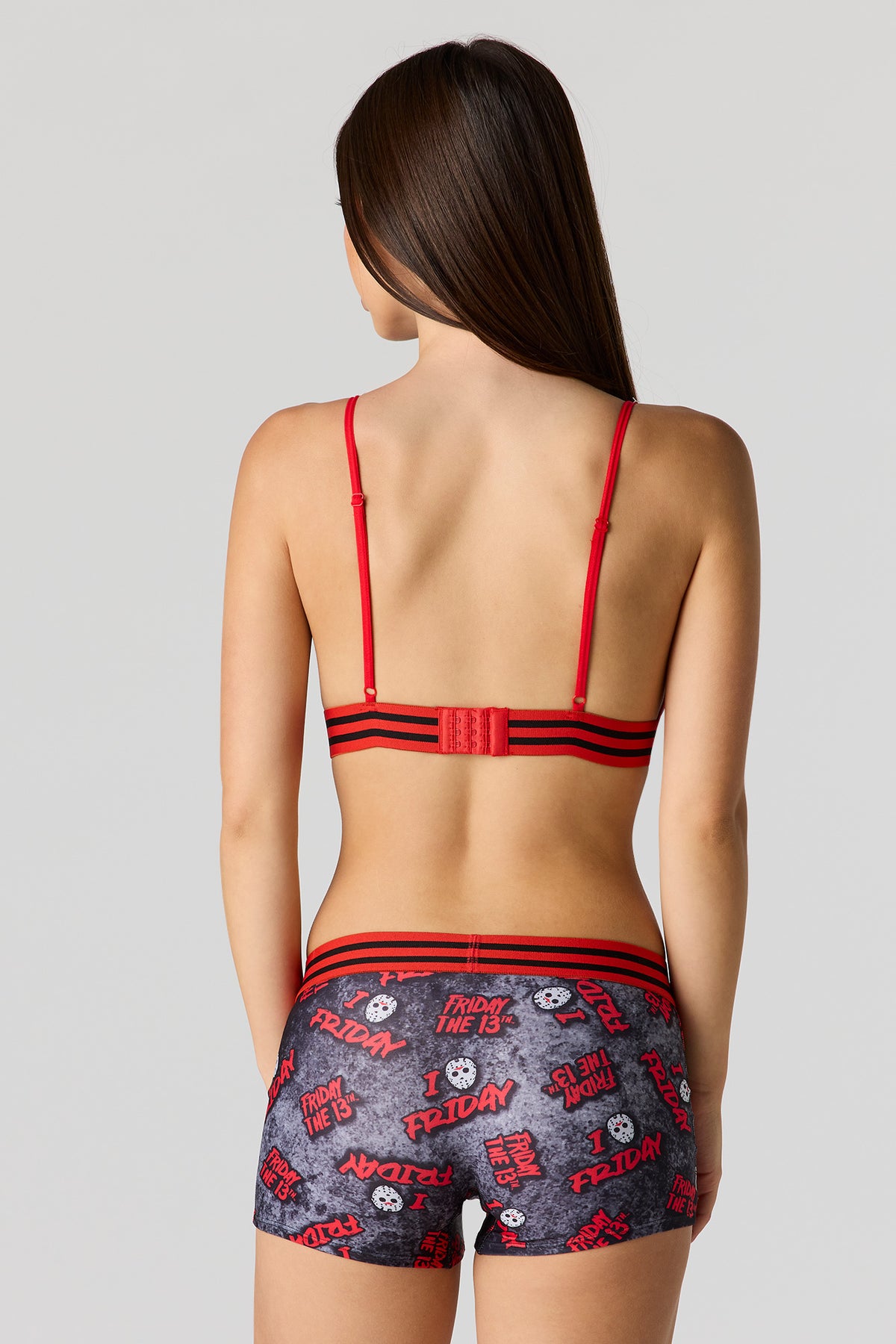 Vue alternative 4. Ensemble avec soutien-gorge triangulaire à imprimé Halloween et culotte garçonne