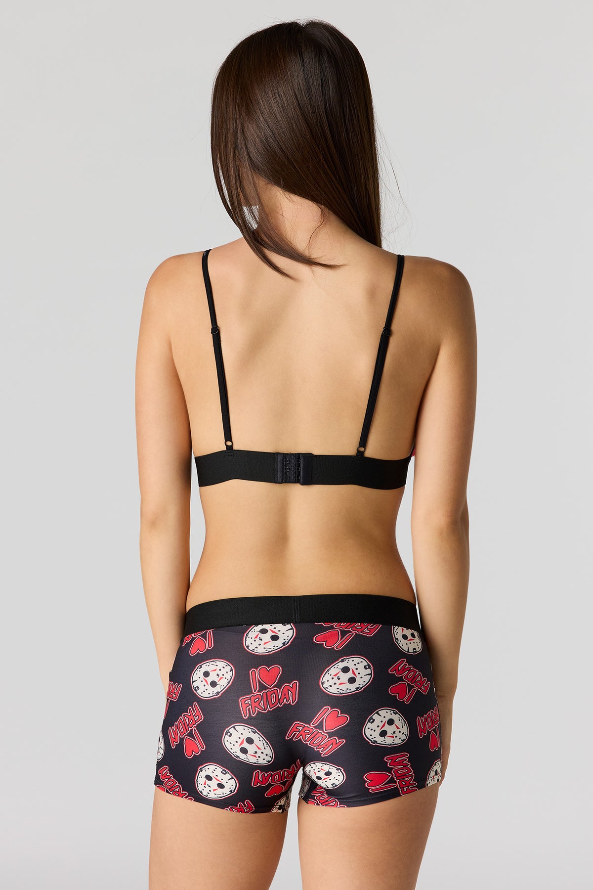 Vue alternative 4. Ensemble avec soutien-gorge triangulaire à imprimé Halloween et culotte garçonne