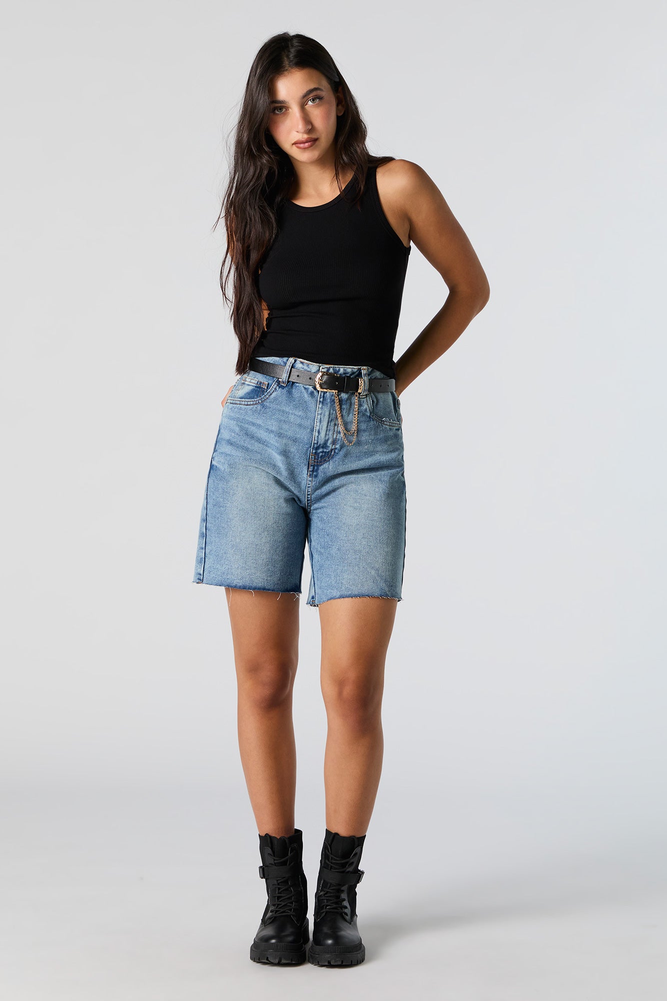 Solid Ribbed Cropped Tank