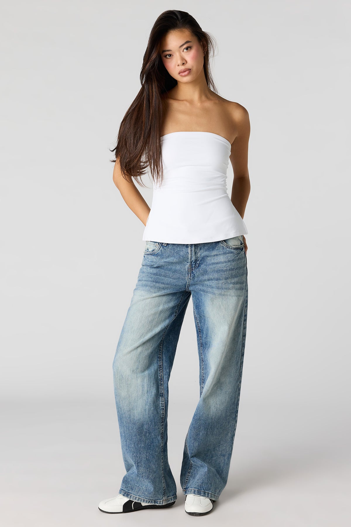 Alt View 3. Cinched Tube Top - White