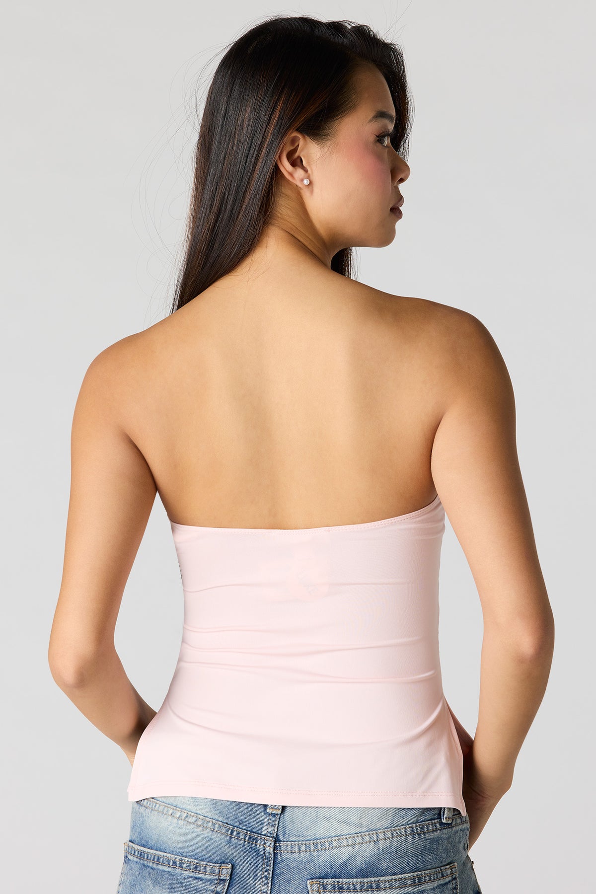 Alt View 2. Cinched Tube Top - Light Pink