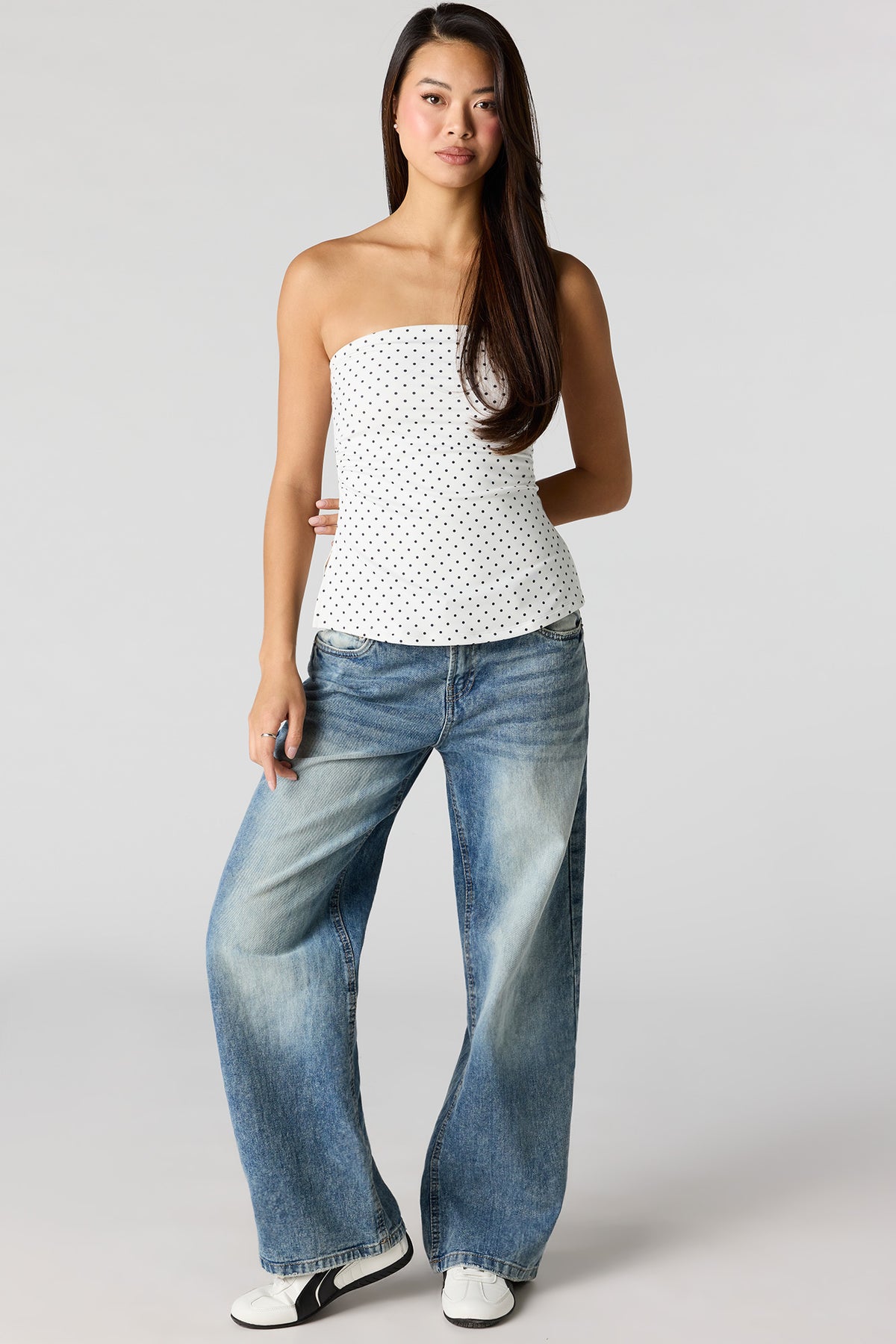 Alt View 3. Cinched Tube Top - Coral