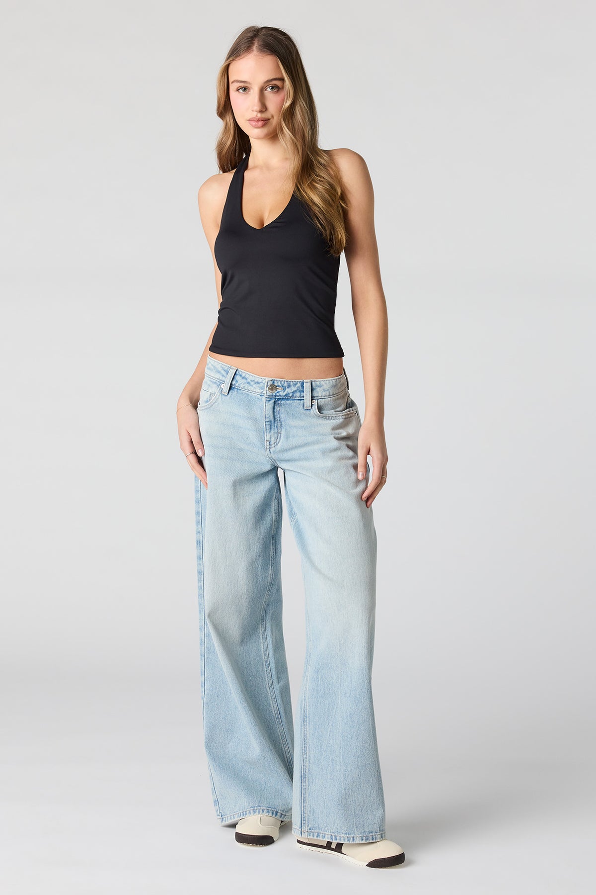 Alt View 3. Contour Halter Top - Black