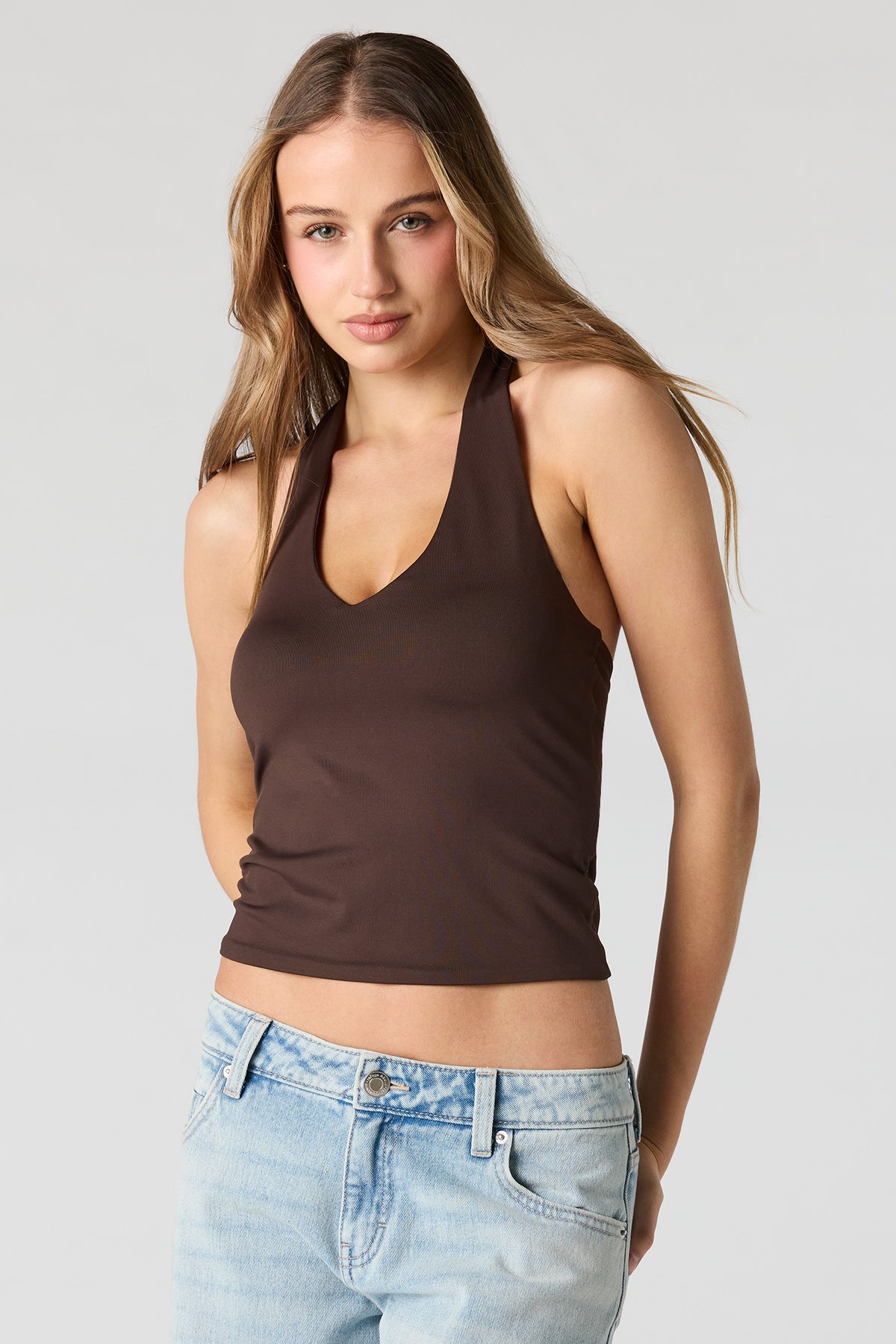 Contour Halter Top - Brown