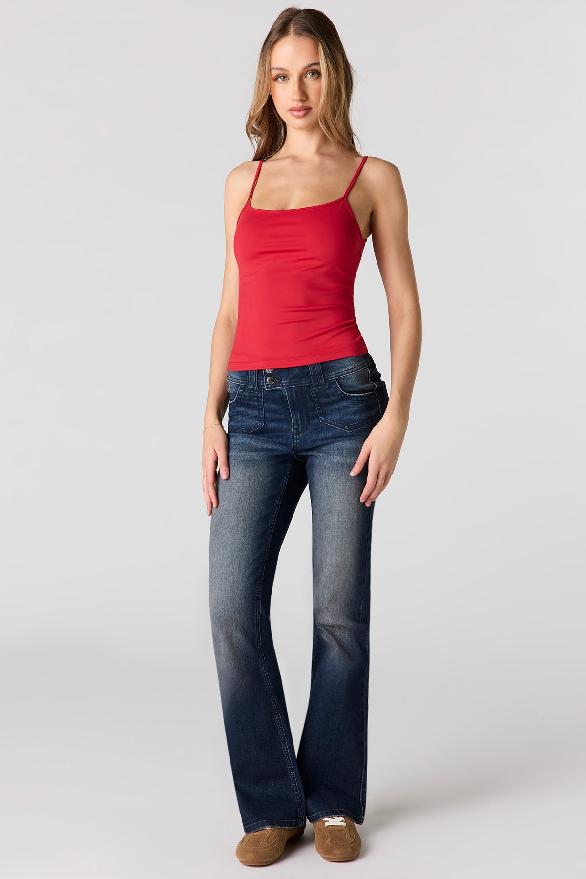 Alt View 3. Luxe Heavy Contour Cami - Red
