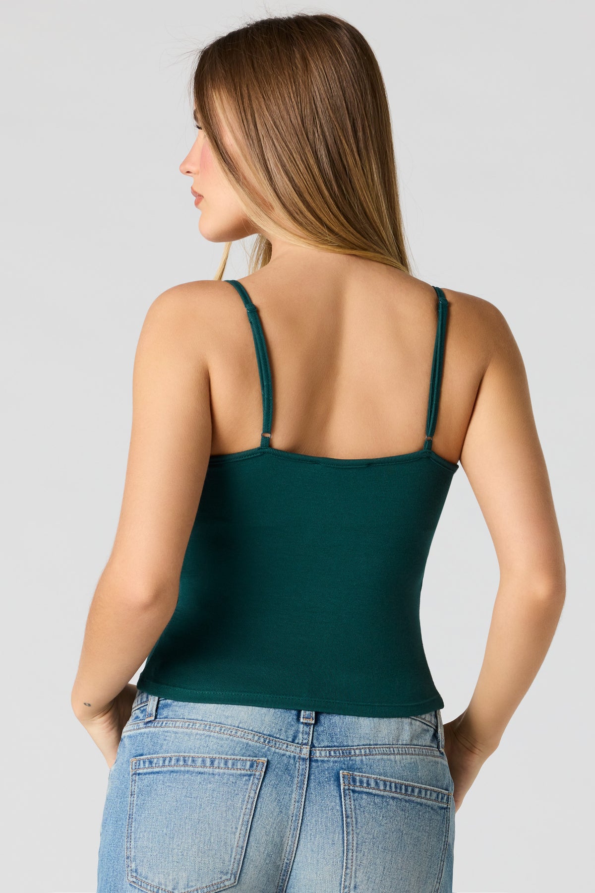 Vue alternative 2. Débardeur côtelé sans soutien-gorge intégré à encolure dégagée